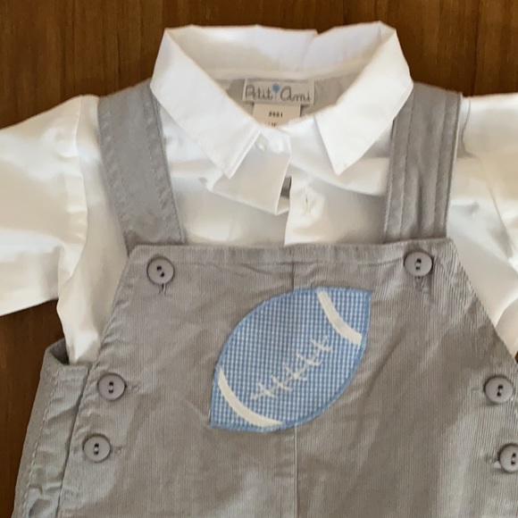 NWT petit ami corduroy football overall and button down set - Picture 3 of 3